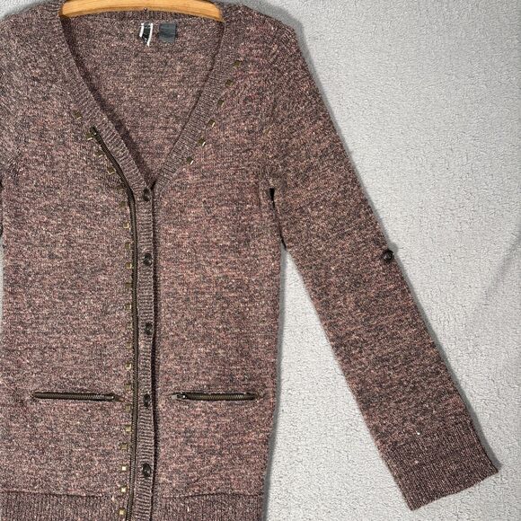 Bke Long Cardigan Sweater Women’s Size L Rust Brown Professor Academia Teacher - Picture 4 of 14